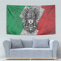 Mexico Aztec Warrior Goddess Tapestry Aztec Tribal Skull Tricolor Armor