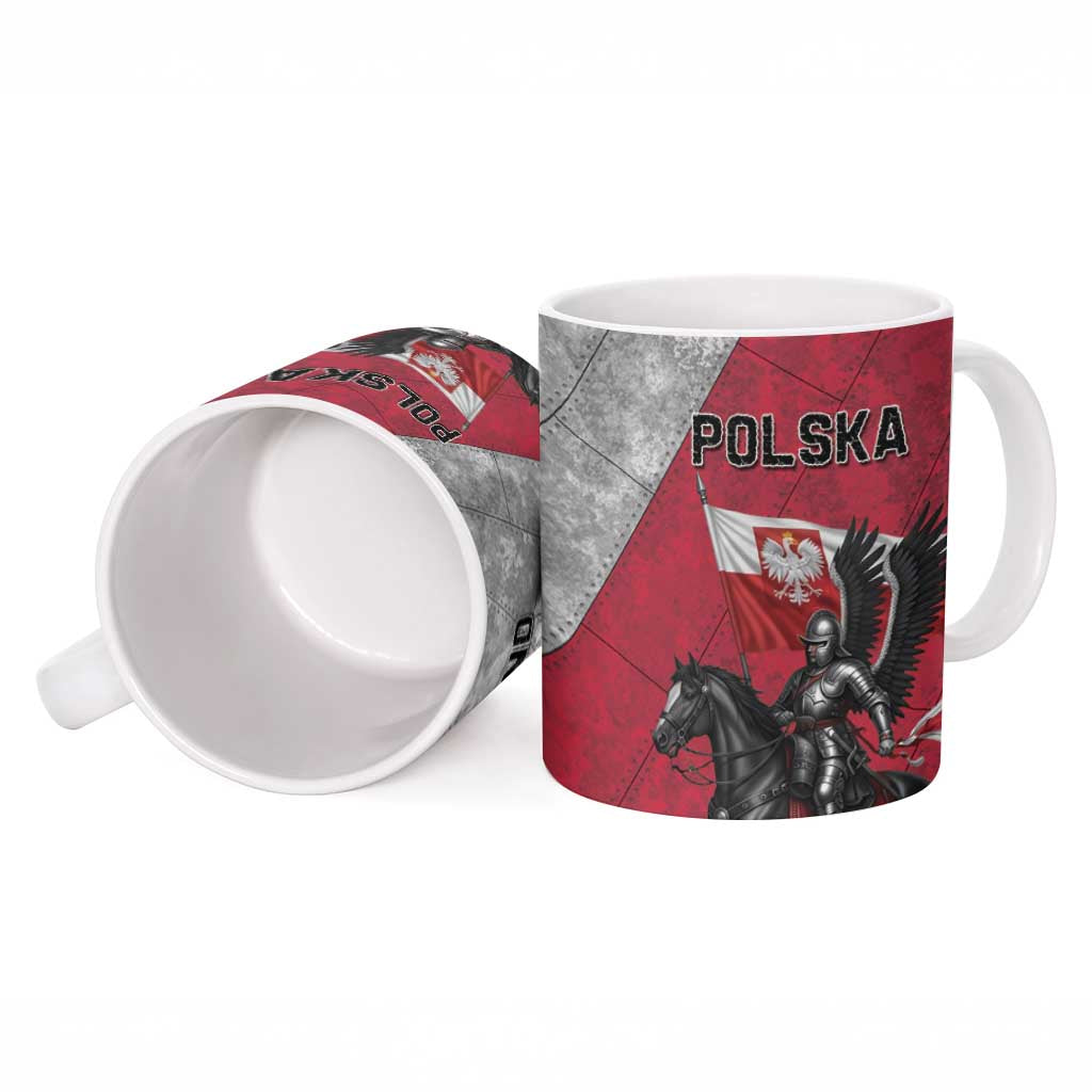 Poland Winged Hussar Warrior Ceramic Mug Polska Flag Armor Spirit