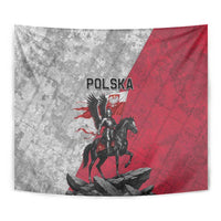Poland Winged Hussar Warrior Tapestry Polska Flag Armor Spirit