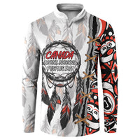 Canada National Indigenous Peoples Day Button Sweatshirt Dreamcatcher First Nations Heritage Pride