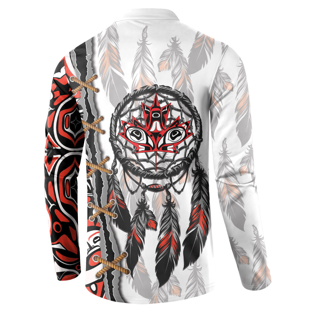 Canada National Indigenous Peoples Day Button Sweatshirt Dreamcatcher First Nations Heritage Pride