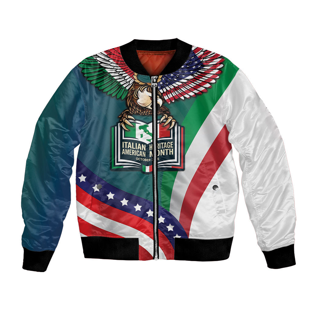 Italian American Heritage Month Bomber Jacket Italian Roots American Wings