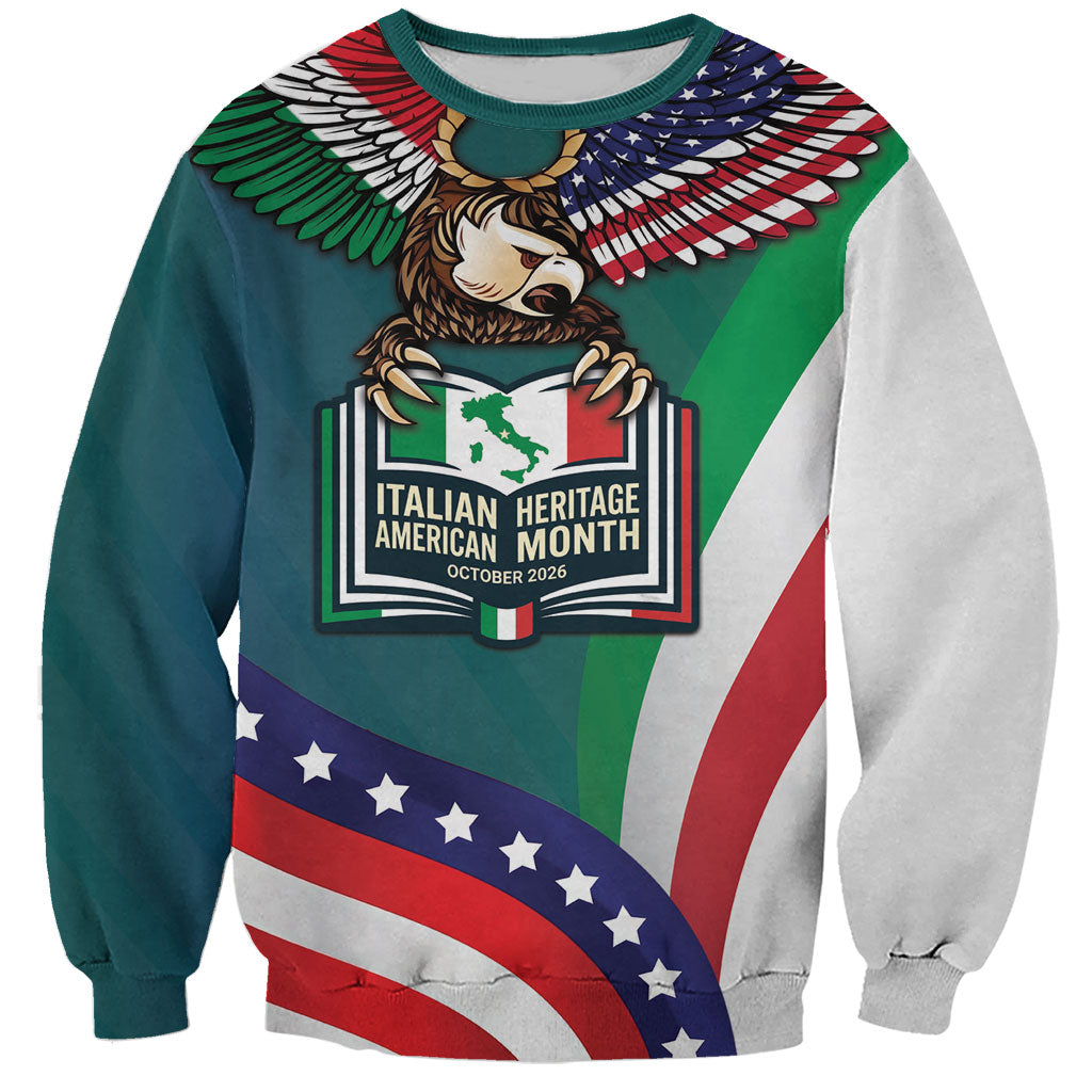 Italian American Heritage Month Sweatshirt Italian Roots American Wings
