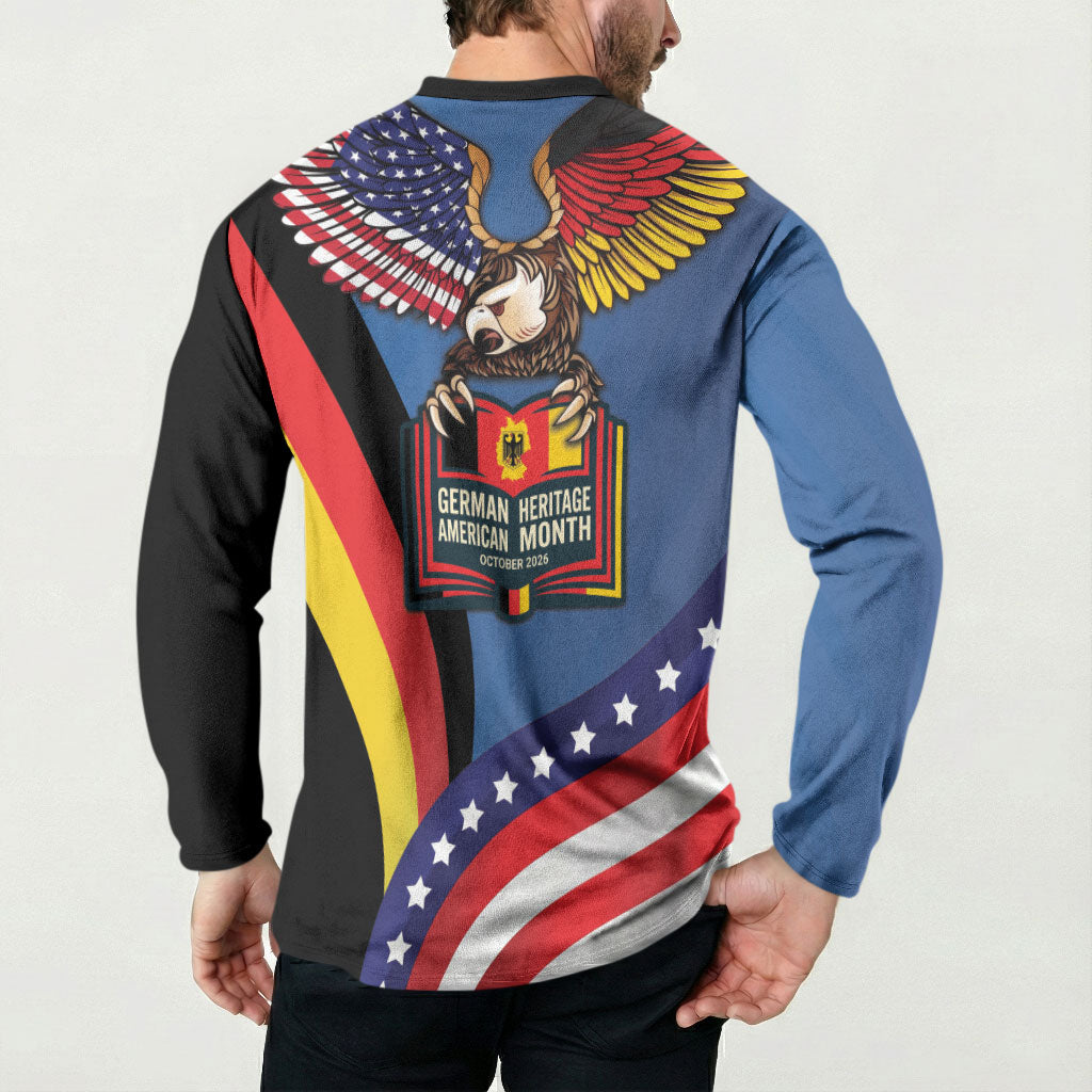 German American Heritage Month Button Sweatshirt German Roots American Wings