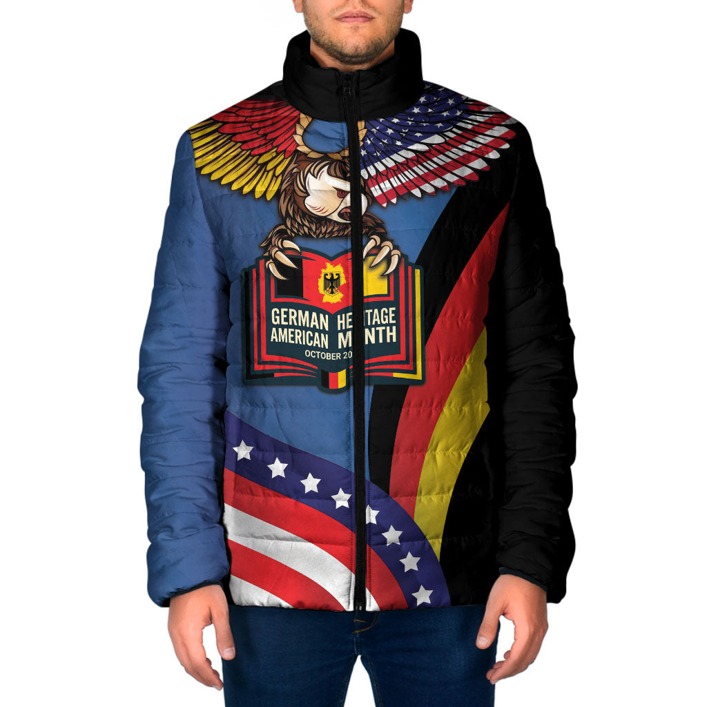 German American Heritage Month Padded Jacket German Roots American Wings
