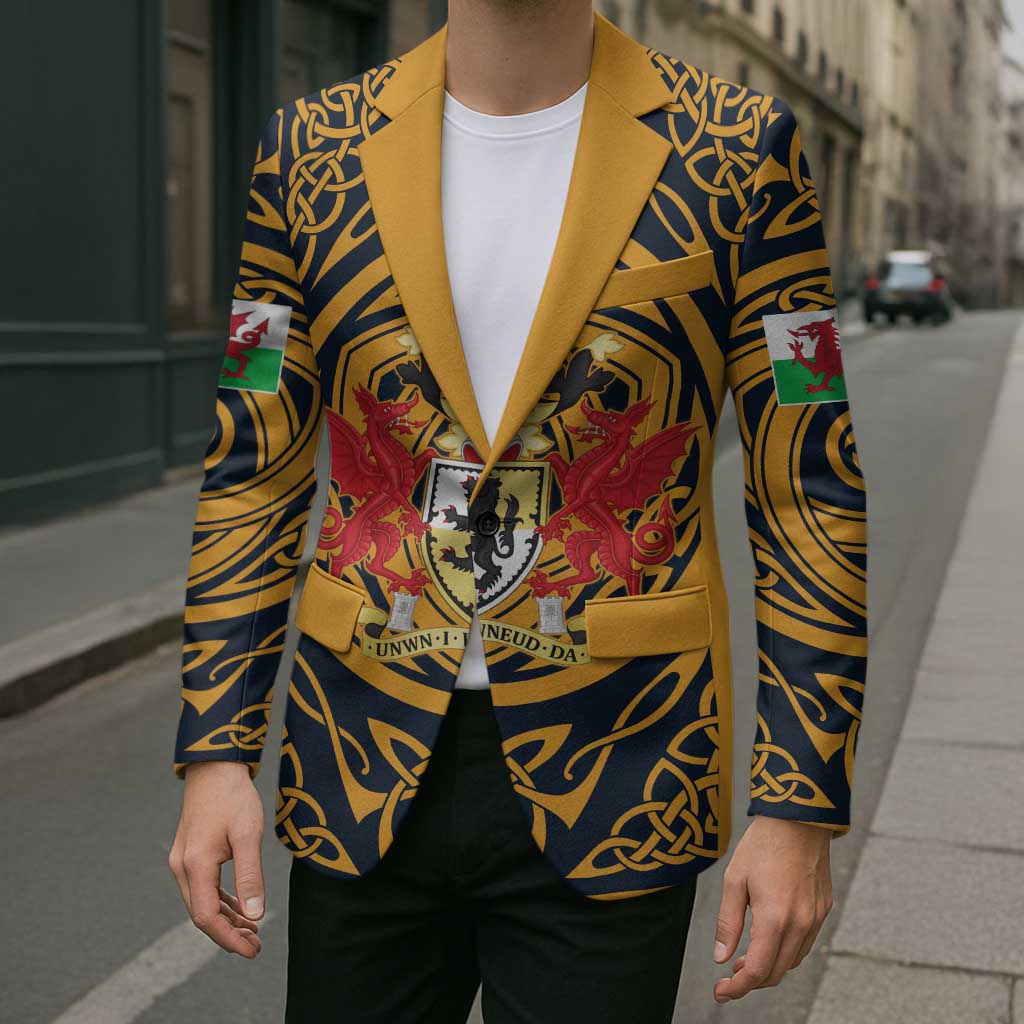 Personalized Denbighshire Wales Blazer Coat Of Arms Celtic Style - Wonder Print Shop
