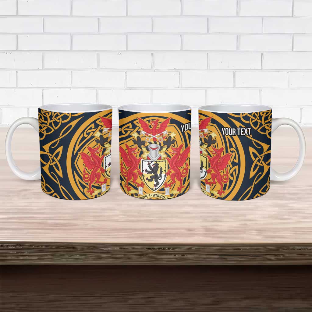 Personalized Denbighshire Wales Ceramic Mug Coat Of Arms Celtic Style - Wonder Print Shop