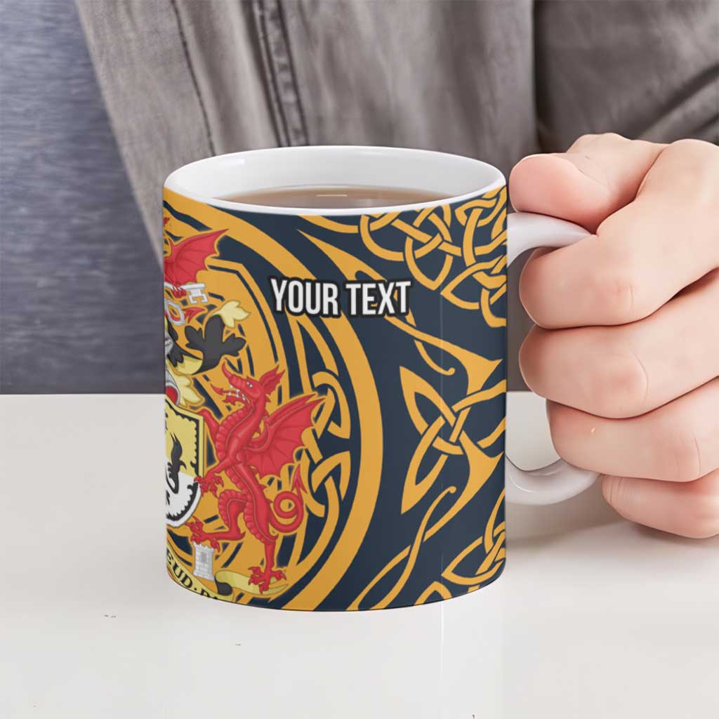 Personalized Denbighshire Wales Ceramic Mug Coat Of Arms Celtic Style - Wonder Print Shop