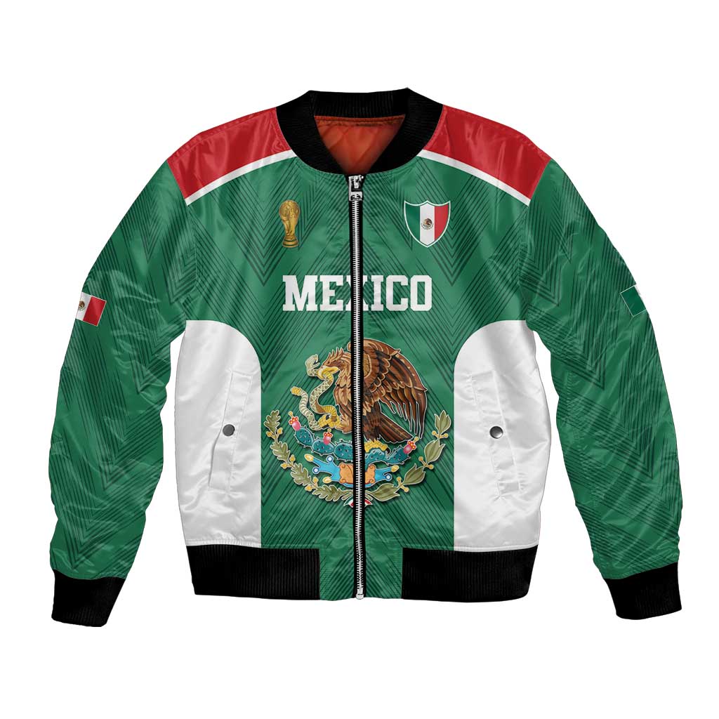 Custom Mexico Football Bomber Jacket El Tricolor World Cup Style - Wonder Print Shop