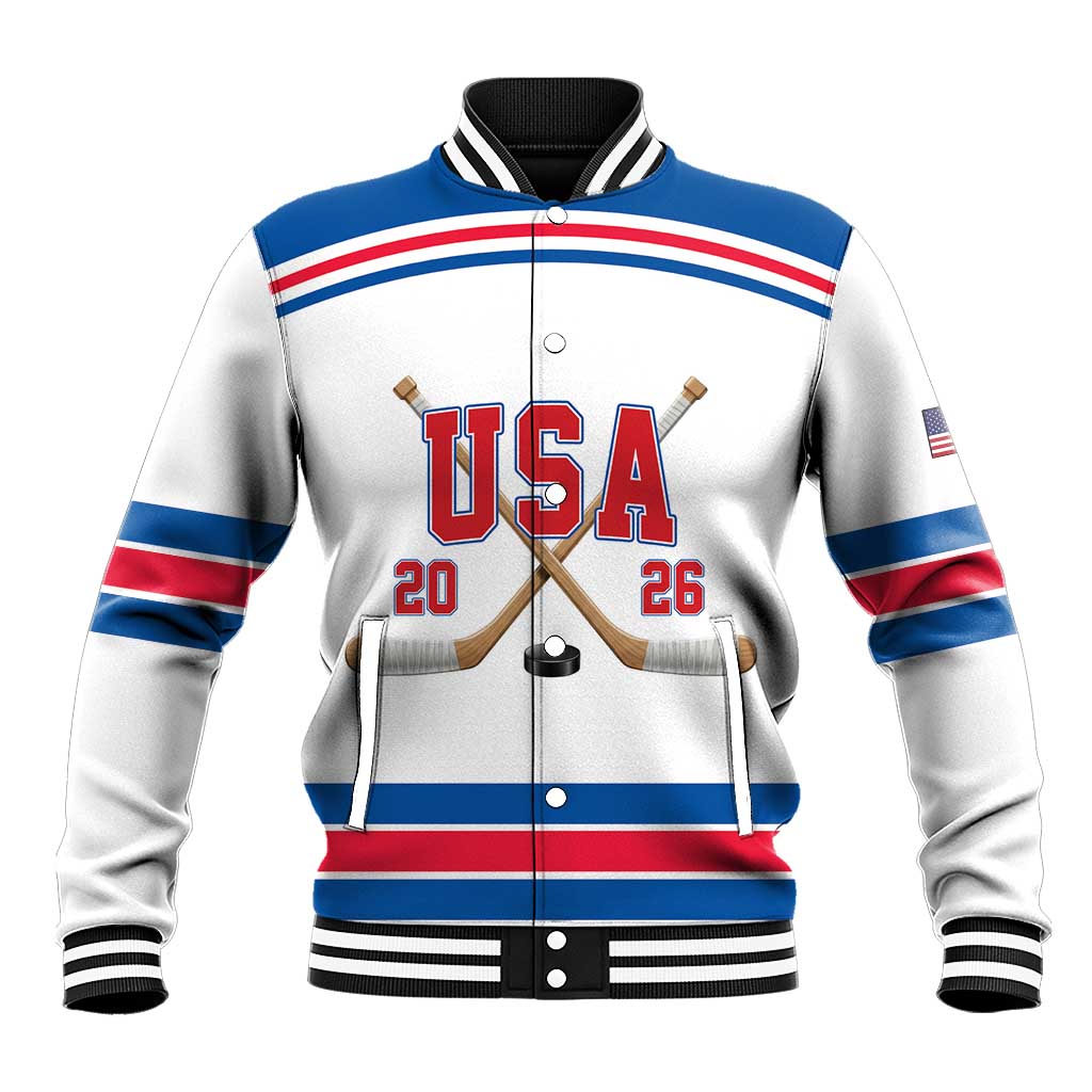 Custom USA Ice Hockey Baseball Jacket Let’s Go Champions
