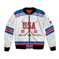 Custom USA Ice Hockey Bomber Jacket Let’s Go Champions
