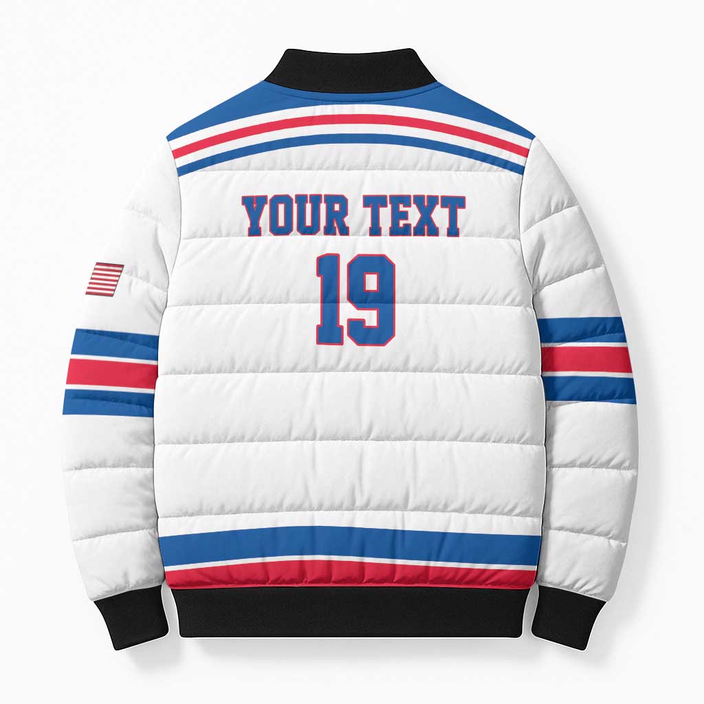 Custom USA Ice Hockey Bomber Puffer Jacket Let’s Go Champions