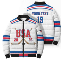 Custom USA Ice Hockey Bomber Puffer Jacket Let’s Go Champions