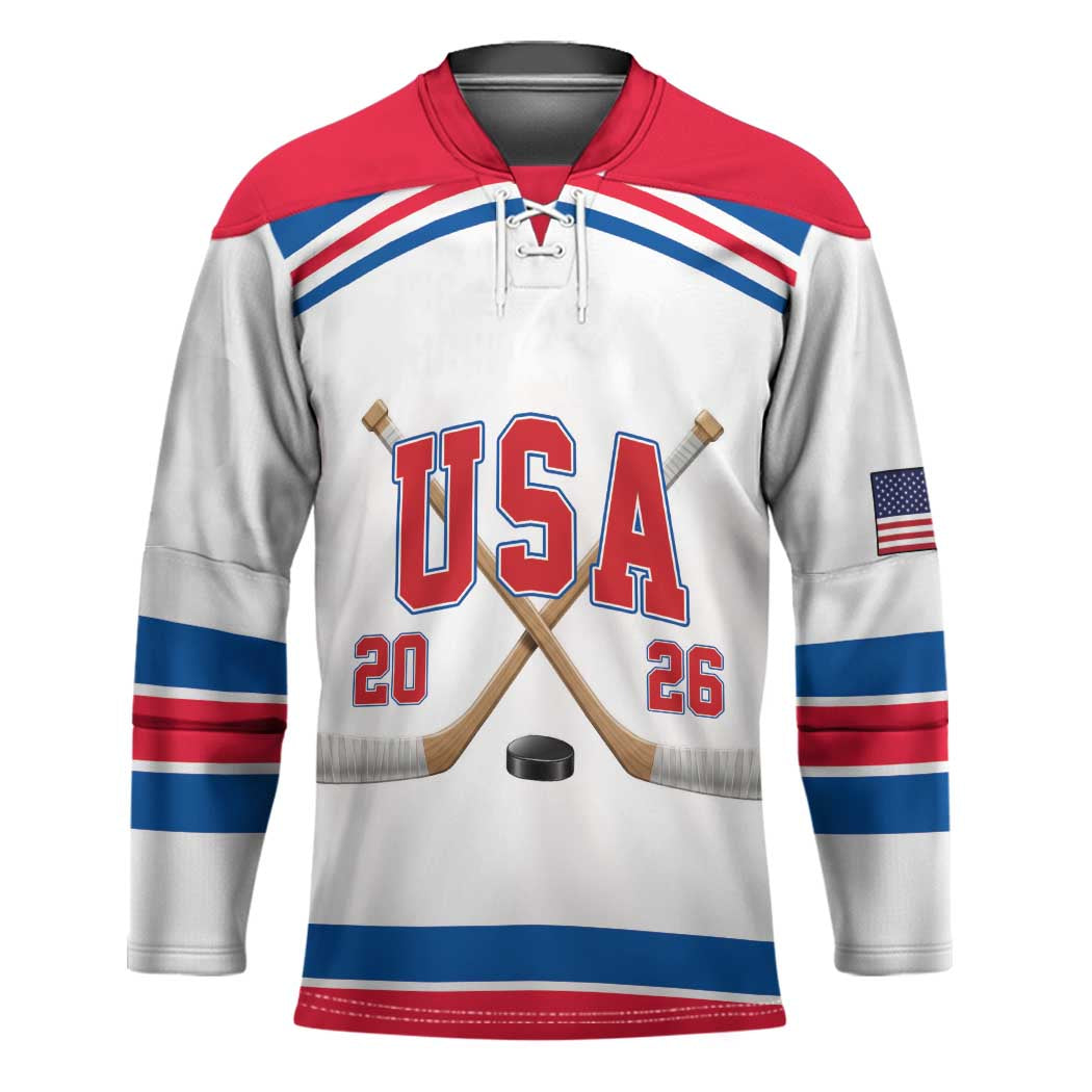 Custom USA Ice Hockey Hockey Jersey Let’s Go Champions