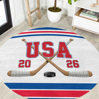 USA Ice Hockey Round Carpet Let’s Go Champions