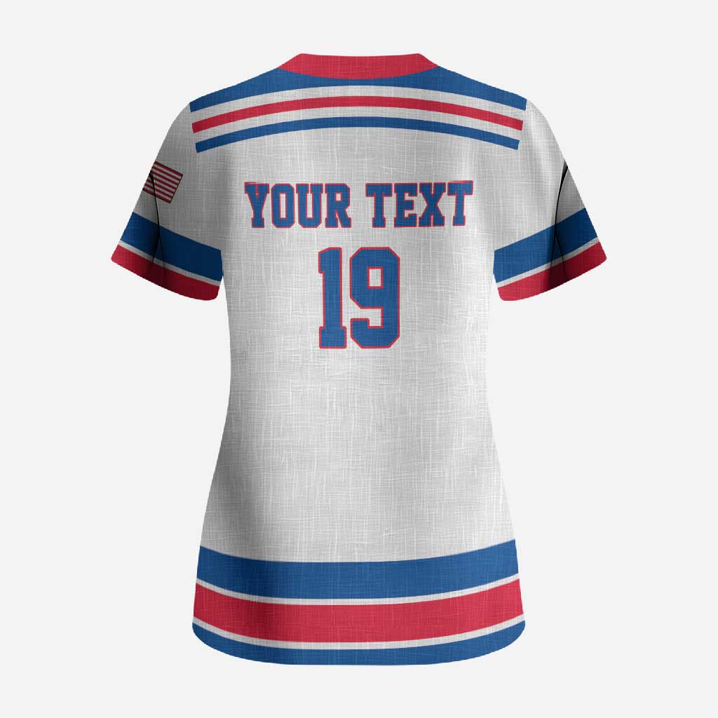 Custom USA Ice Hockey Scrub Top Let’s Go Champions
