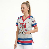 Custom USA Ice Hockey Scrub Top Let’s Go Champions