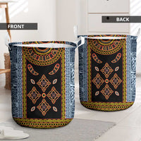 Cameroon Bamileke Toghu Pattern Laundry Basket Bamenda Royal Cultural Design