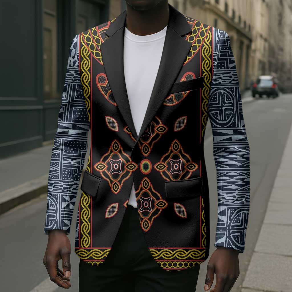 Cameroon Bamileke Toghu Pattern Blazer Bamenda Royal Cultural Design