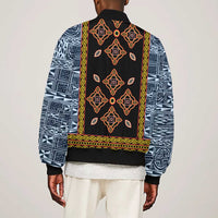 Cameroon Bamileke Toghu Pattern Bomber Jacket Bamenda Royal Cultural Design