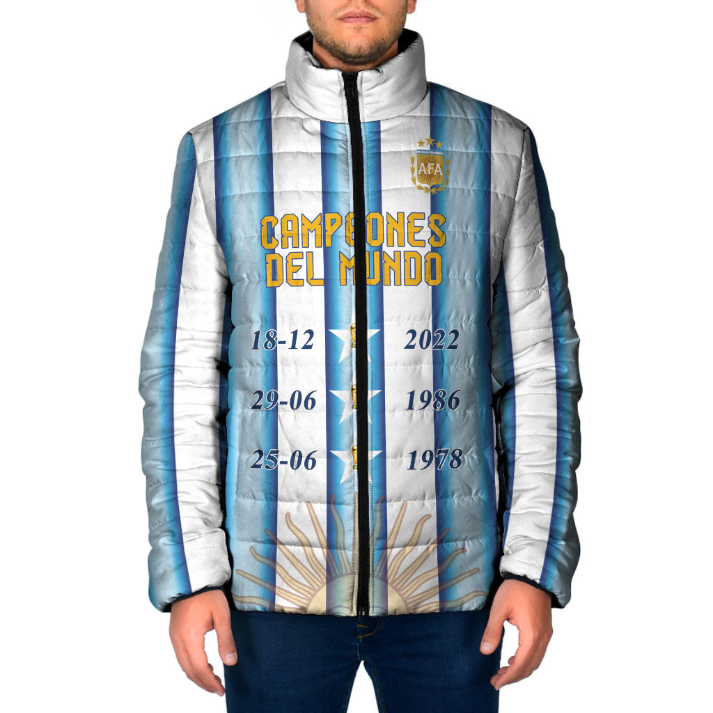 Custom Argentina Campeones Del Mundo 2026 Padded Jacket Four Star World Champions Glory