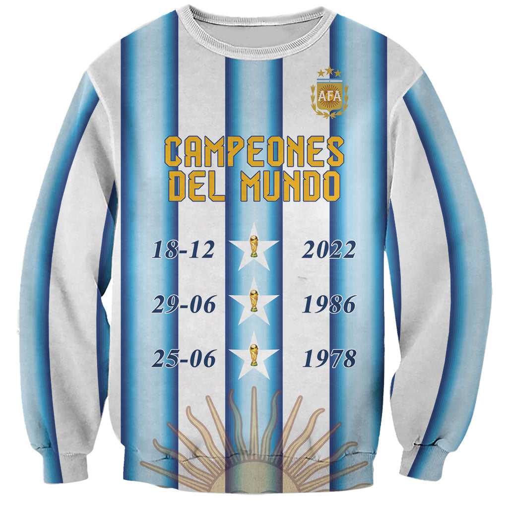 Custom Argentina Campeones Del Mundo 2026 Sweatshirt Four Star World Champions Glory