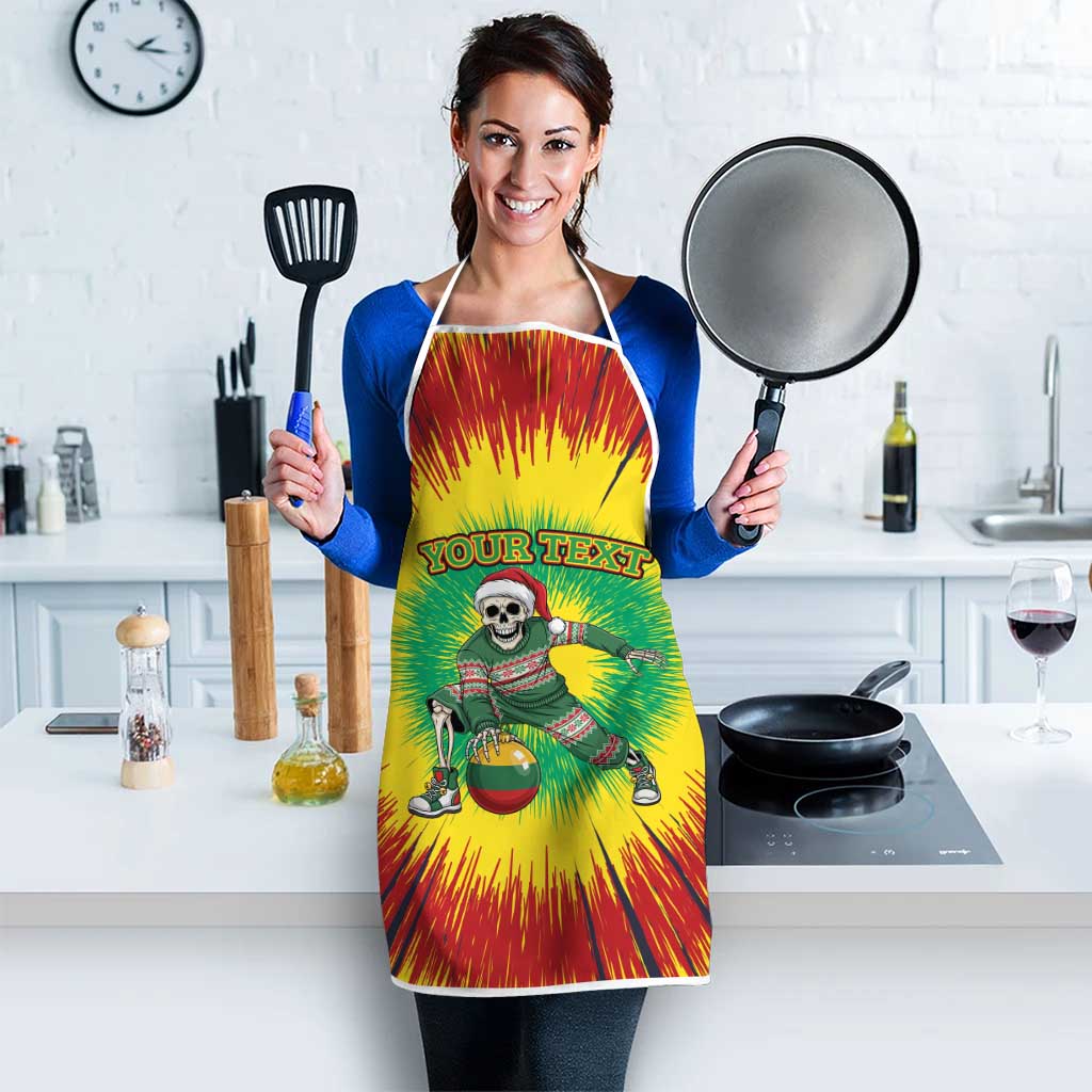 Lithuania Christmas Tie Dye Apron Skeleton Basketball Slam Dunk Santa Hat - Wonder Print Shop