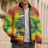 Personalized Lithuania Christmas Tie Dye Bomber Puffer Jacket Skeleton Basketball Slam Dunk Santa Hat LT19