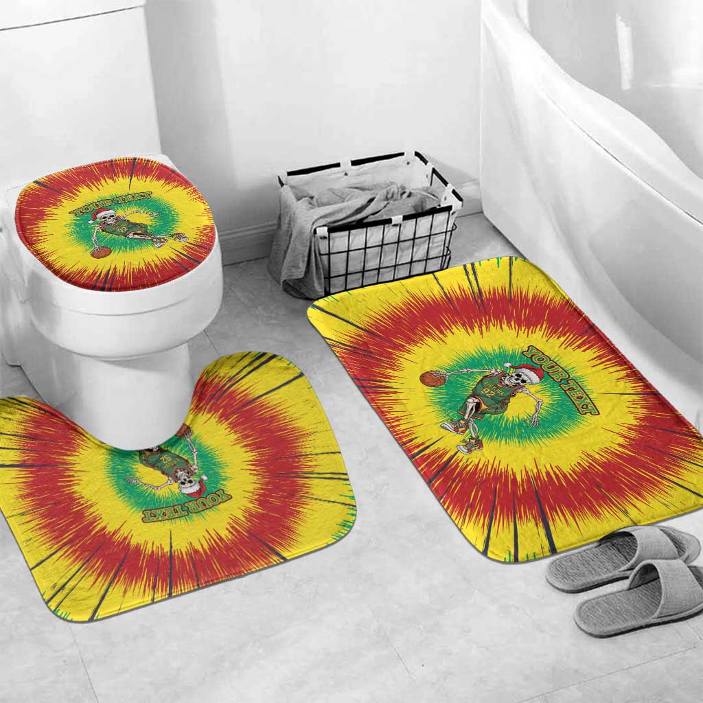 Lithuania Christmas Tie Dye Bathroom Set Skeleton Basketball Slam Dunk - Wonder Print Shop