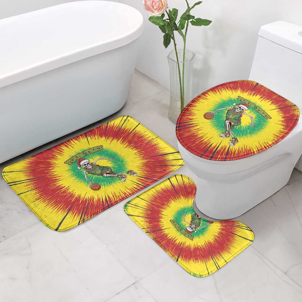 Lithuania Christmas Tie Dye Bathroom Set Skeleton Basketball Slam Dunk - Wonder Print Shop