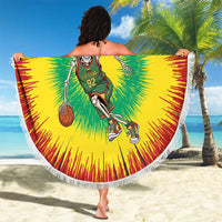 Lithuania Christmas Tie Dye Beach Blanket Skeleton Basketball Slam Dunk - Wonder Print Shop