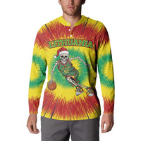Personalized Lithuania Christmas Tie Dye Button Sweatshirt Skeleton Basketball Slam Dunk LT19