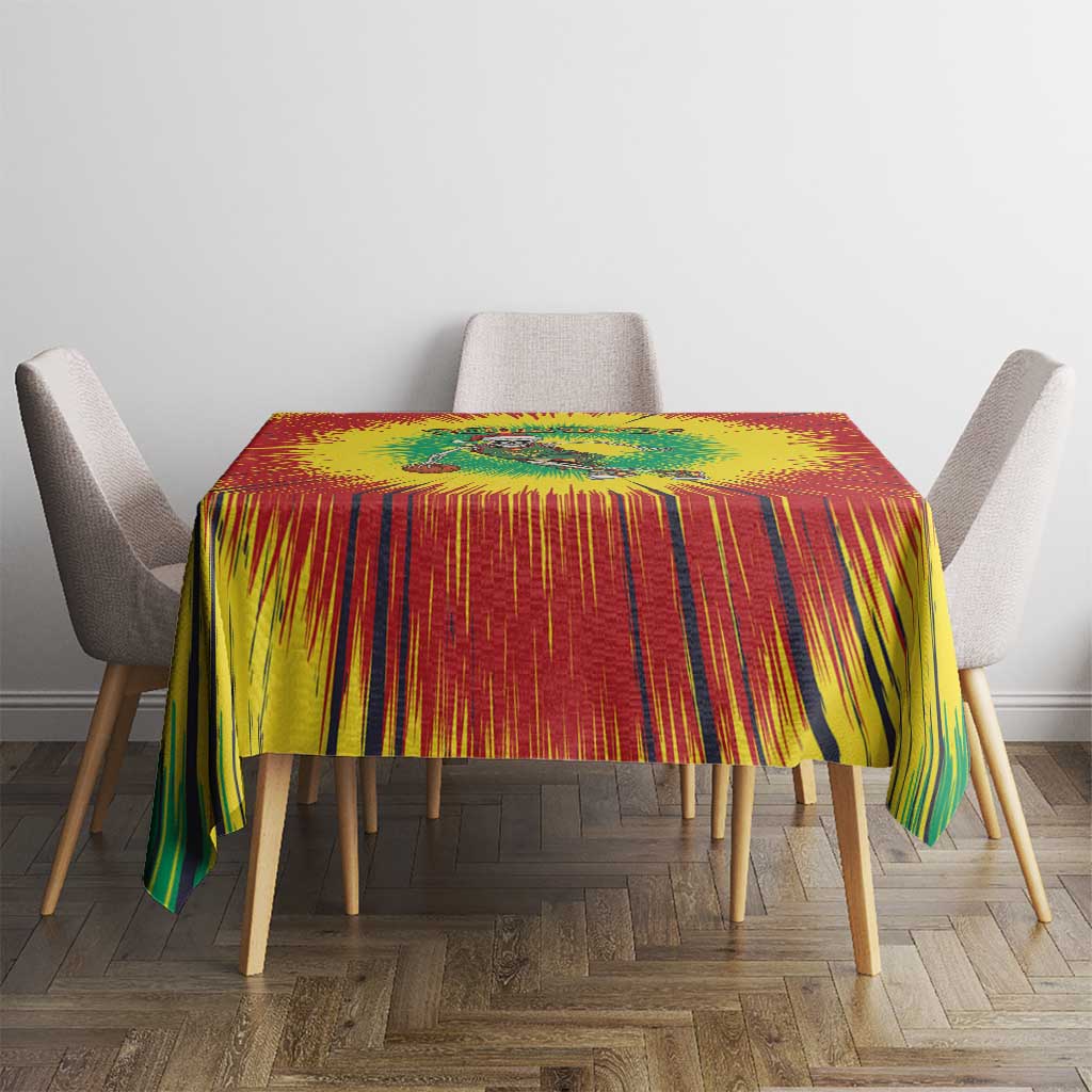 Lithuania Christmas Tie Dye Tablecloth Skeleton Basketball Slam Dunk - Wonder Print Shop
