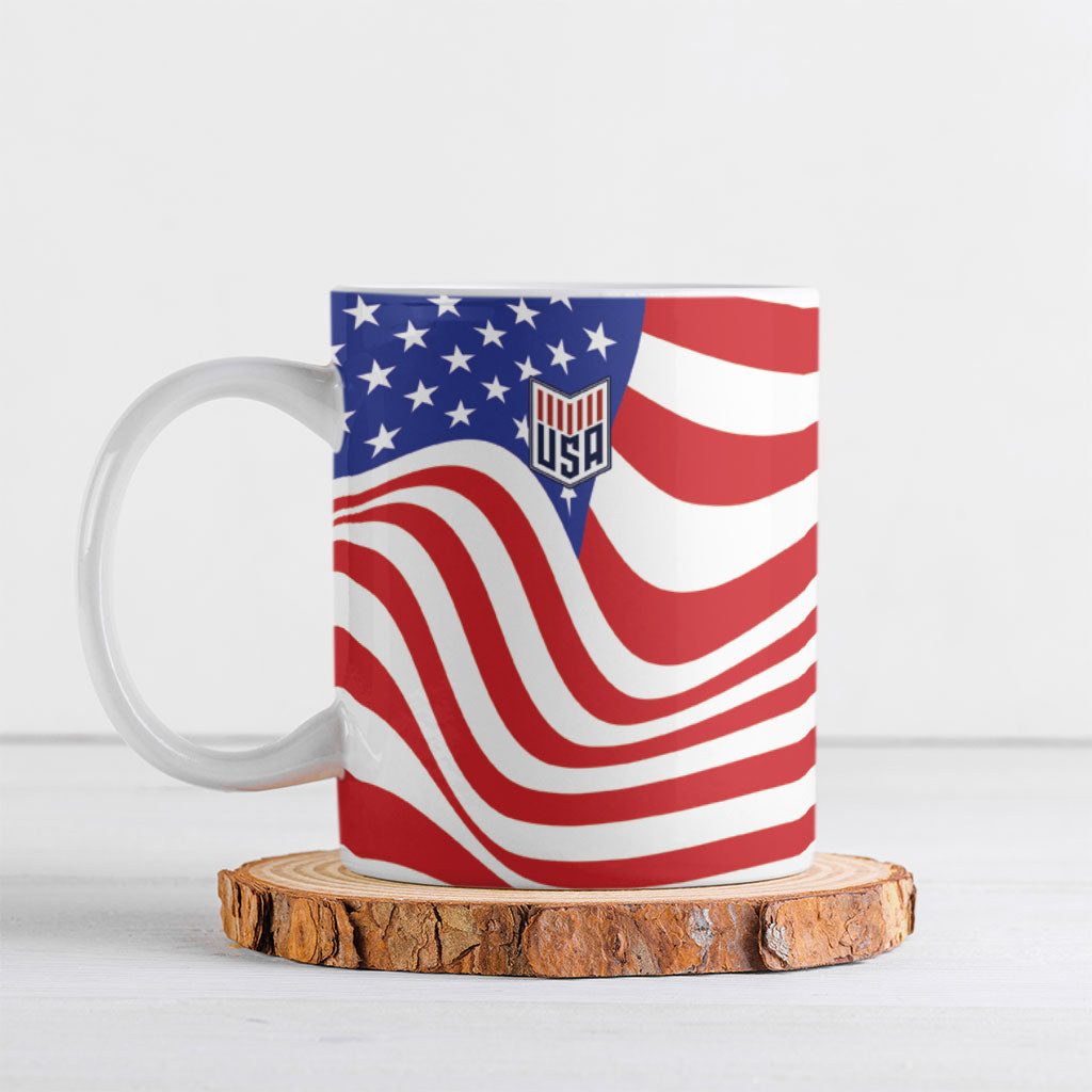 Custom United States Soccer Ceramic Mug USA Stars and Stripes Style