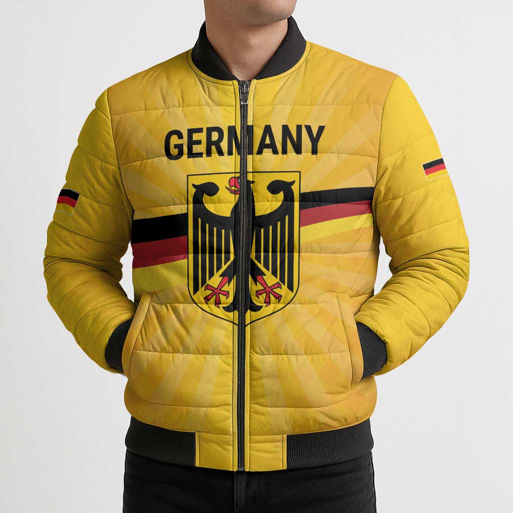 Custom Germany Heritage Eagle Bomber Puffer Jacket German Eagle with Flag Design - Wonder Print Shop