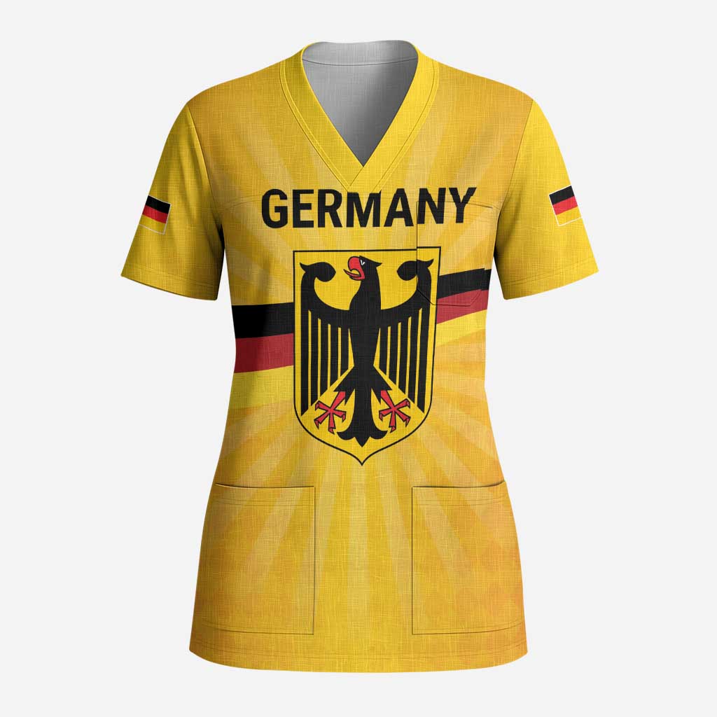 Custom Germany Heritage Eagle Scrub Top German Eagle with Flag Design - Wonder Print Shop