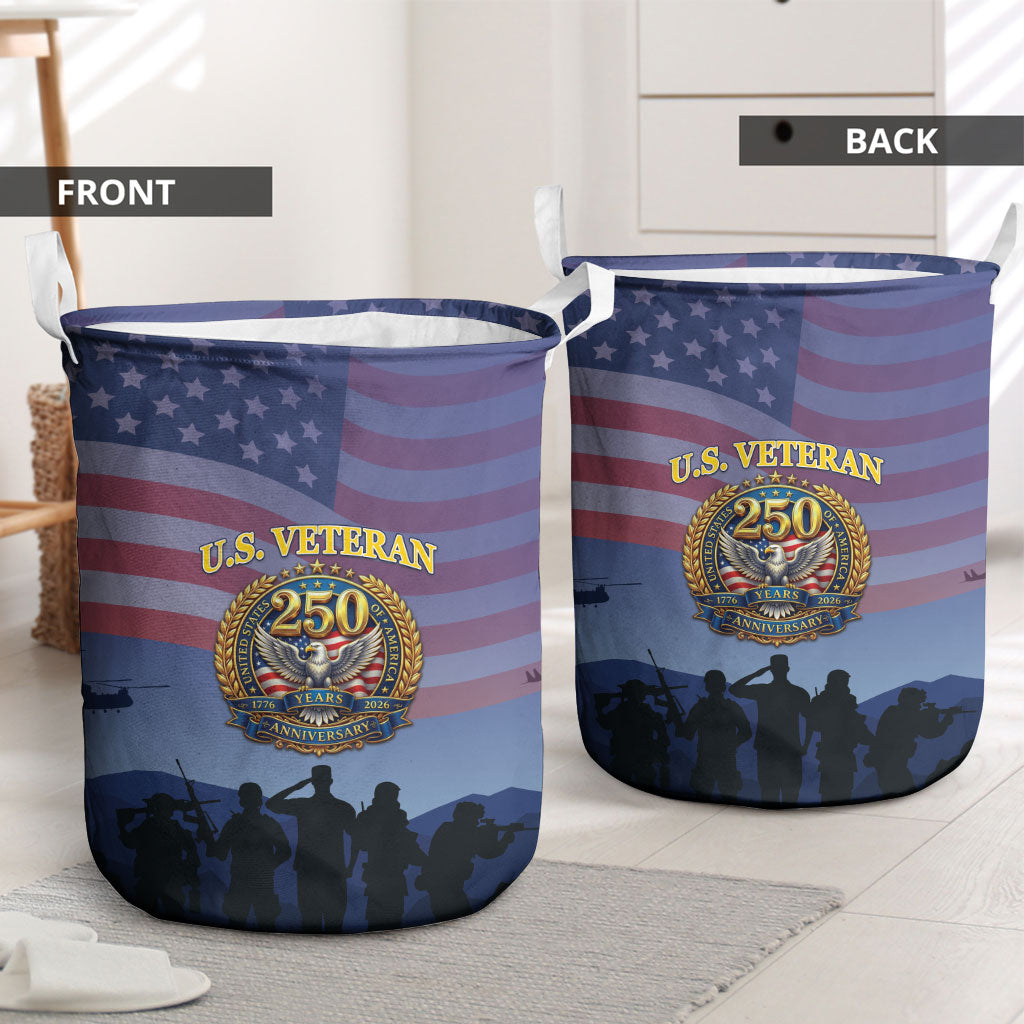 Veterans Day American 250th Anniversary Laundry Basket Patriotic Eagle American History