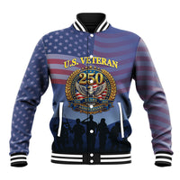 Veterans Day American 250th Anniversary Personalized Baseball Jacket Patriotic Eagle American History
