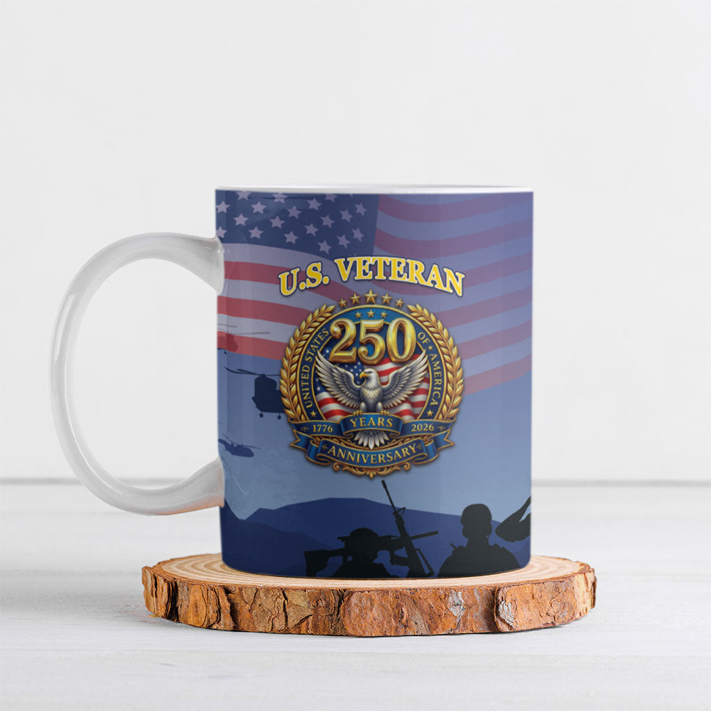 Veterans Day American 250th Anniversary Personalized Ceramic Mug Patriotic Eagle American History