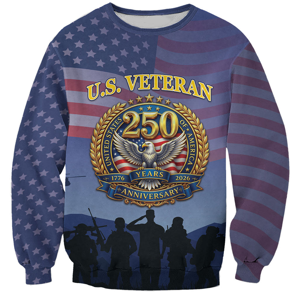 Veterans Day American 250th Anniversary Personalized Sweatshirt Patriotic Eagle American History
