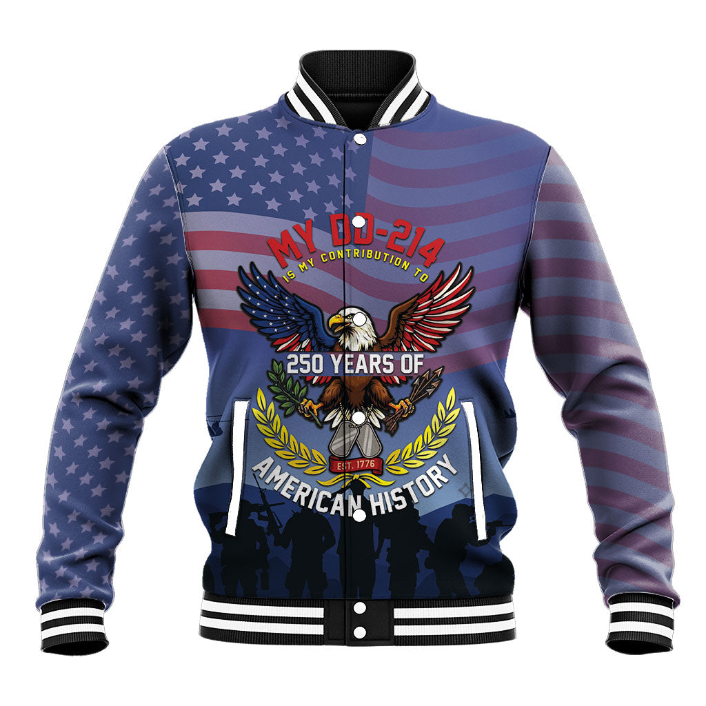 Veterans Day American 250th Anniversary Personalized Baseball Jacket My DD 214 Is My Contribution
