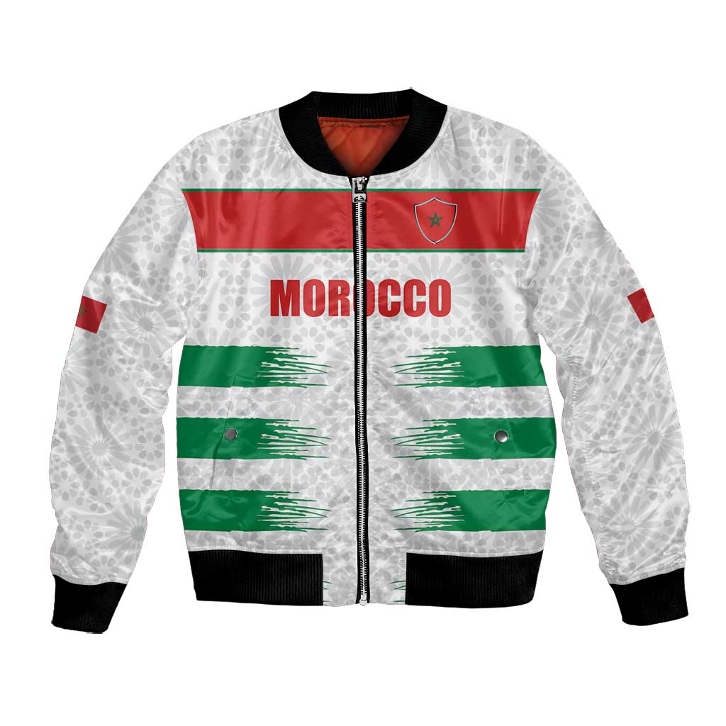 Custom Morocco Football Bomber Jacket Road To Football Glory - Wonder Print Shop