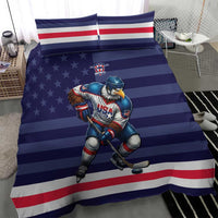 USA Ice Hockey Bedding Set United States Eagle Mascot Style