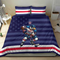USA Ice Hockey Bedding Set United States Eagle Mascot Style