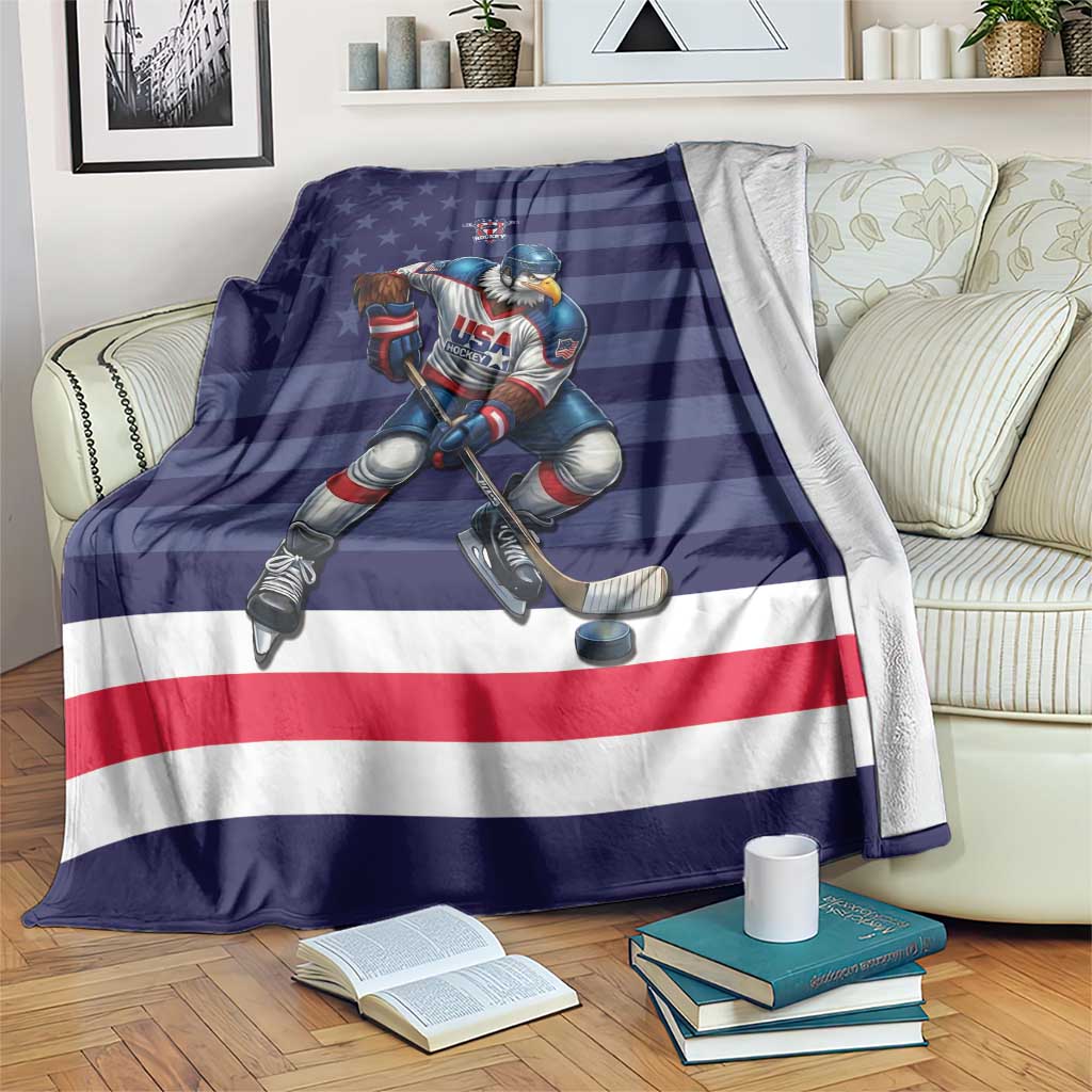 USA Ice Hockey Blanket United States Eagle Mascot Style
