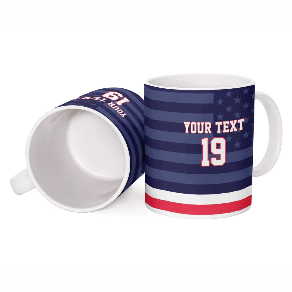 Custom USA Ice Hockey Ceramic Mug United States Eagle Mascot Style