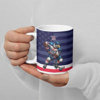 Custom USA Ice Hockey Ceramic Mug United States Eagle Mascot Style