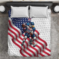 USA Ice Hockey Bedding Set Eagle Mascot Stars and Stripes Design