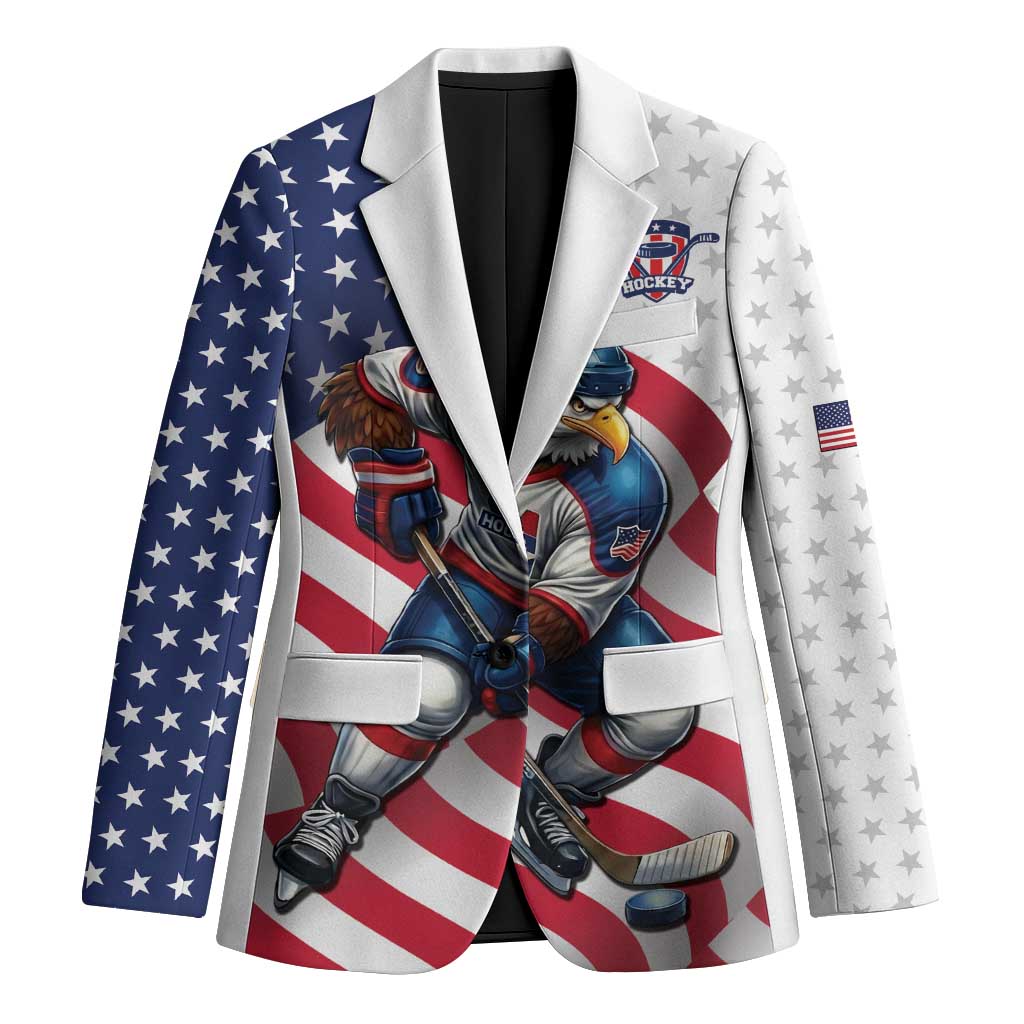 Custom USA Ice Hockey Blazer Eagle Mascot Stars and Stripes Design