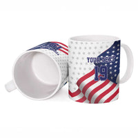 Custom USA Ice Hockey Ceramic Mug Eagle Mascot Stars and Stripes Design